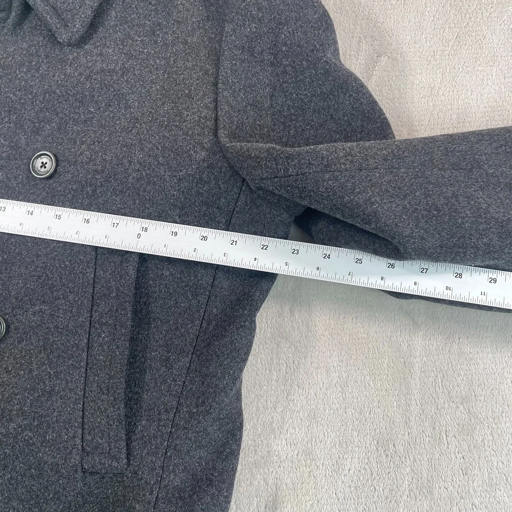 Vintage Banana‎ Republic Pea Coat Men Medium Grey Wool Cashmere Double Breasted